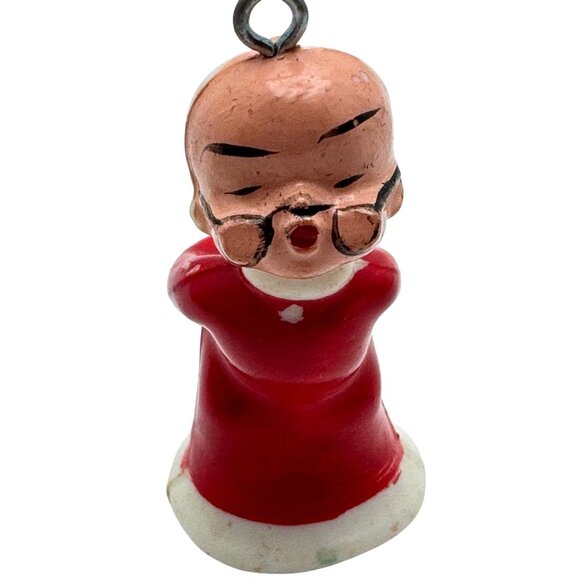 50s Japan Christmas Pixie Elf Figurines 5 Pc Hand-Painted Plastic Ornaments Vtg - Picture 7 of 10